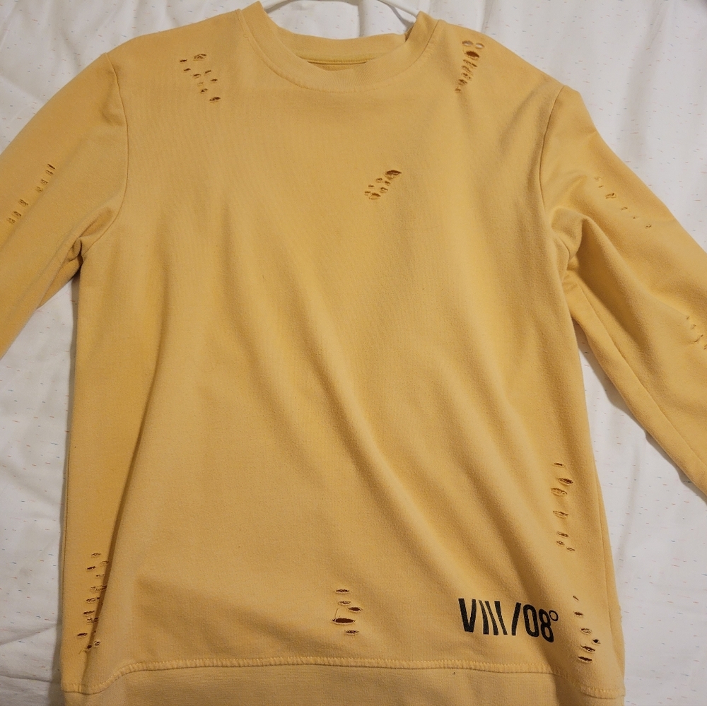 Yellow Distressed Sweater L